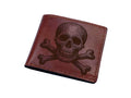 Handmade Leather Skull Wallet: Anatomy Bifold, Horror Gift