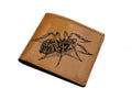 Personalized Leather Wallet, Spider Sketch Art, Gift for Men