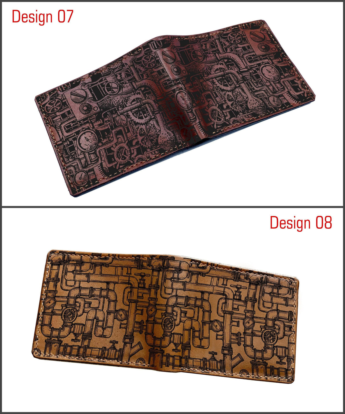 Personalized Steampunk Leather Wallet: Handmade RFID Blocking Wallet
