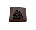 Valknut Leather Wallet: Personalized Norse Odin Symbol, Celtic Style