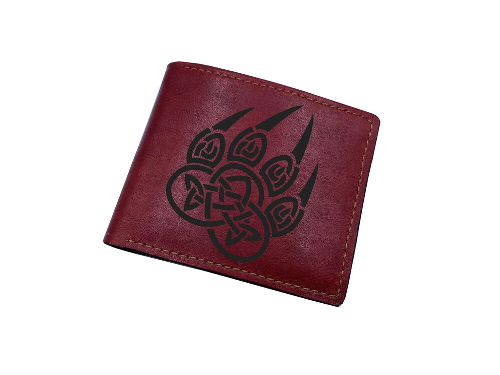 Valknut Leather Wallet: Personalized Norse Odin Symbol, Celtic Style