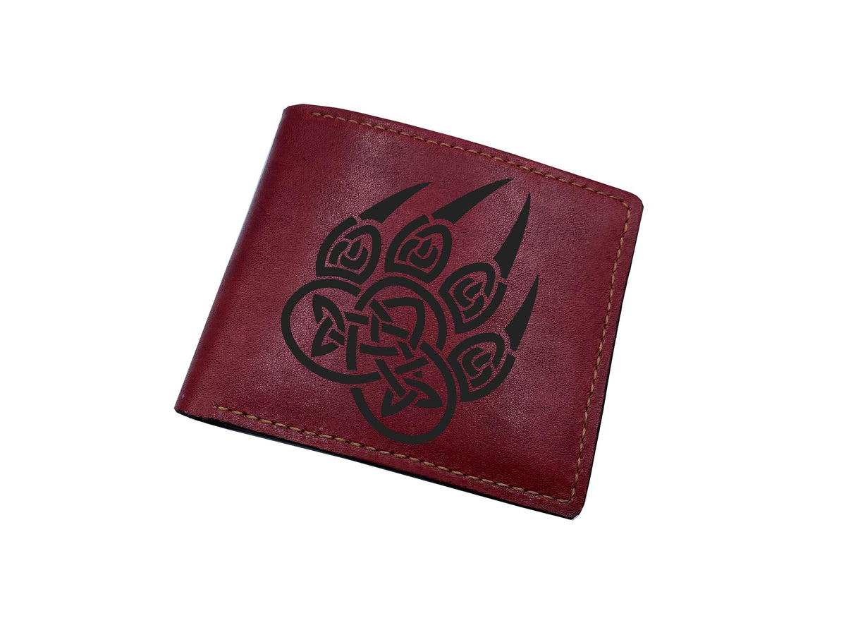 Valknut Leather Wallet: Personalized Norse Odin Symbol, Celtic Style