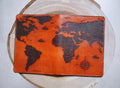 Vintage World Map Leather Passport Wallet: Personalized Travel Case