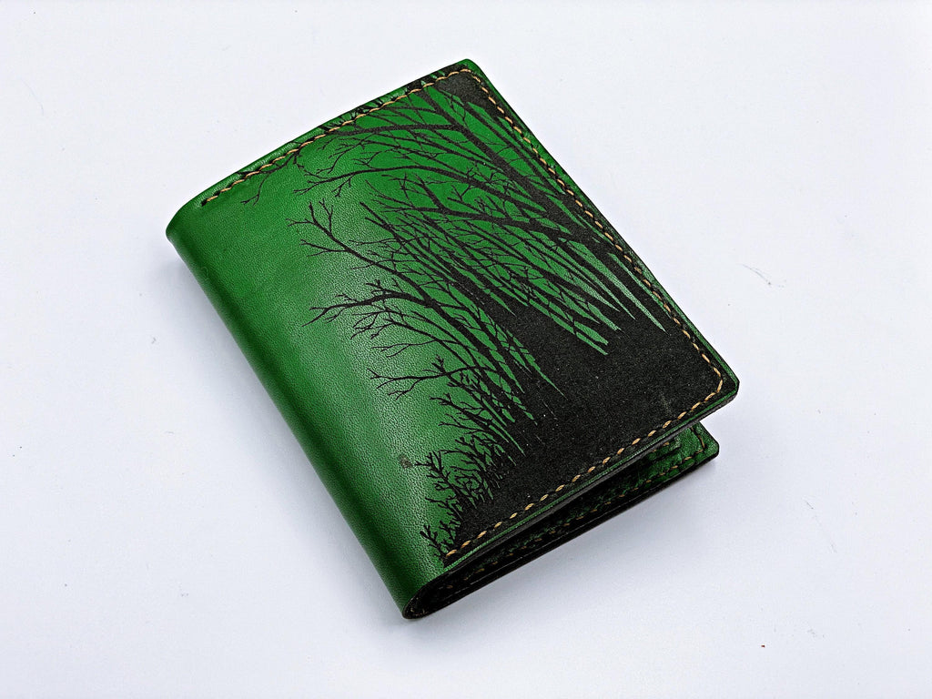 Handmade Leather Forest Wallet, Personalized Gift