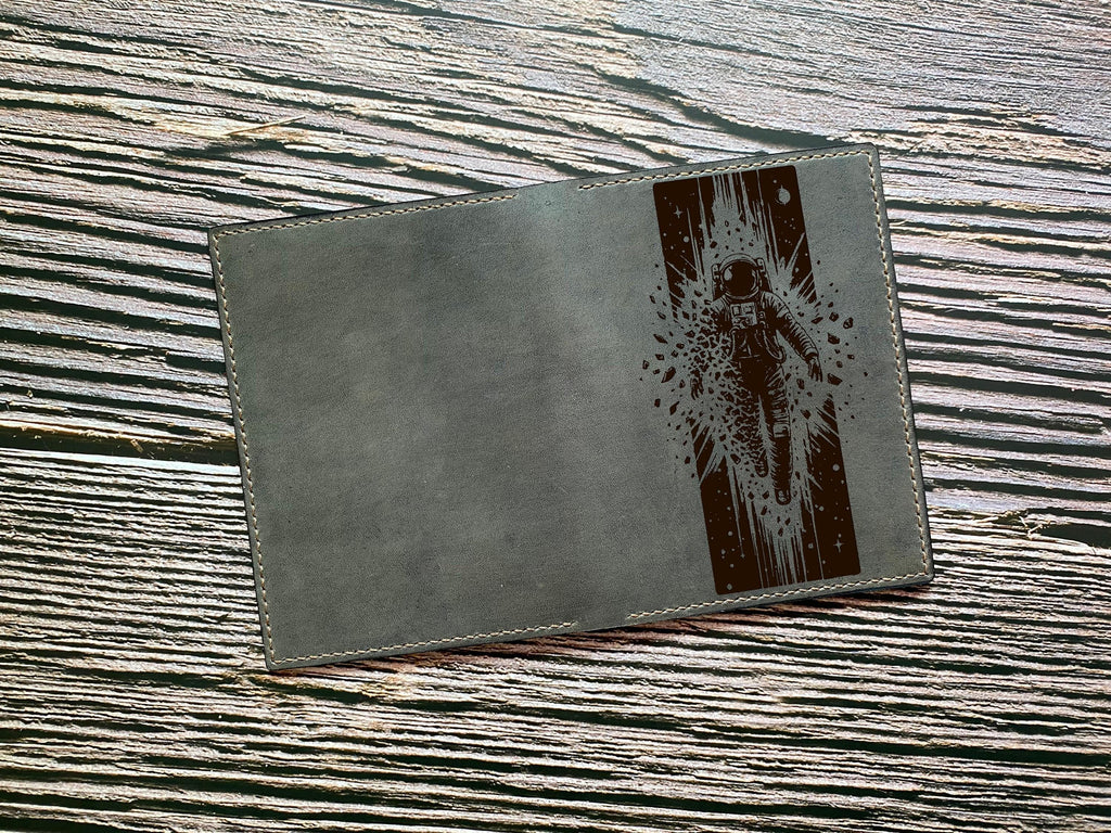 Custom leather handmade passport cover, Astronaut travel wallet, adventure space leather gift