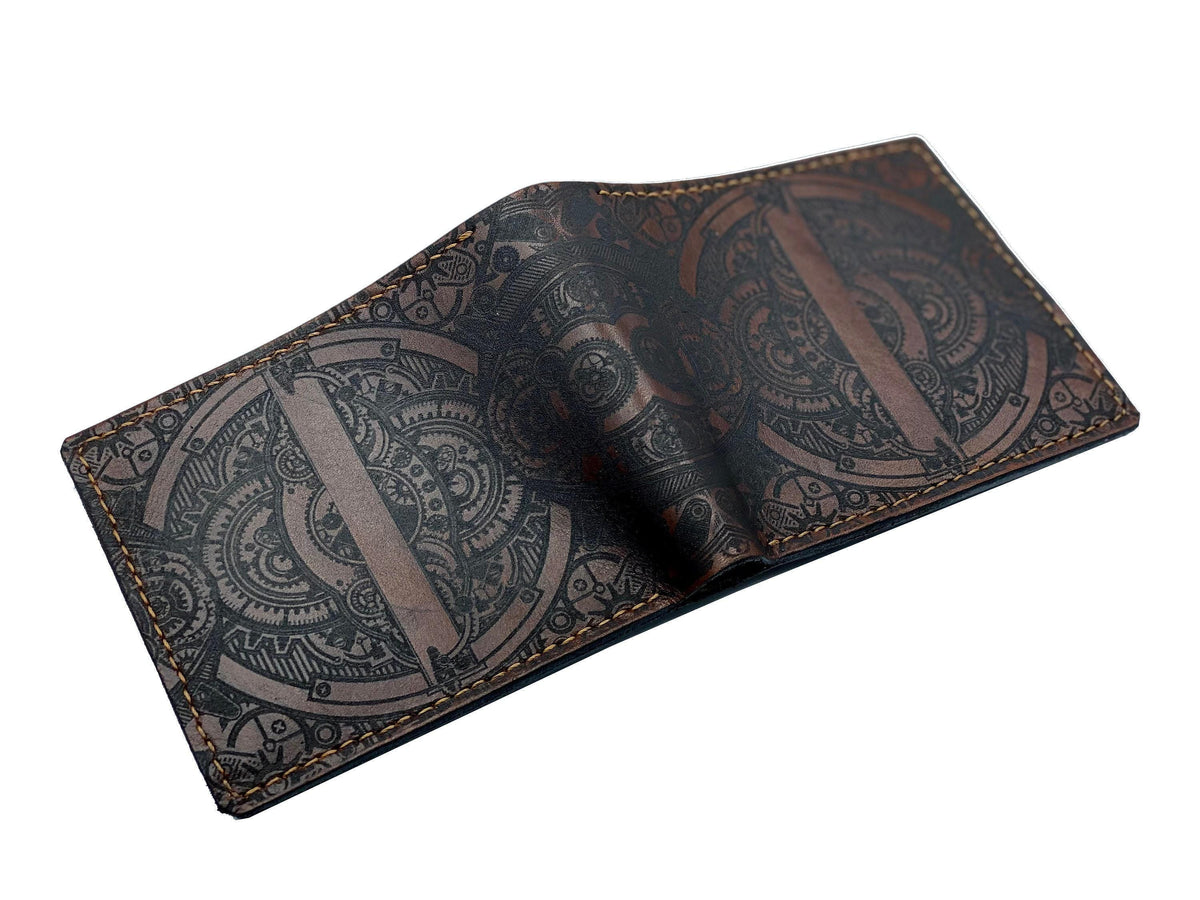 Steampunk Leather Wallet, Handmade Personalized Gift