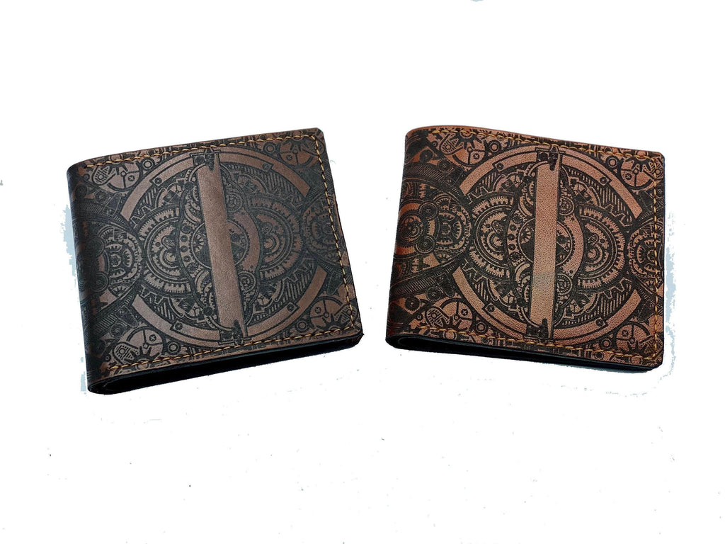 Steampunk Leather Wallet, Handmade Personalized Gift