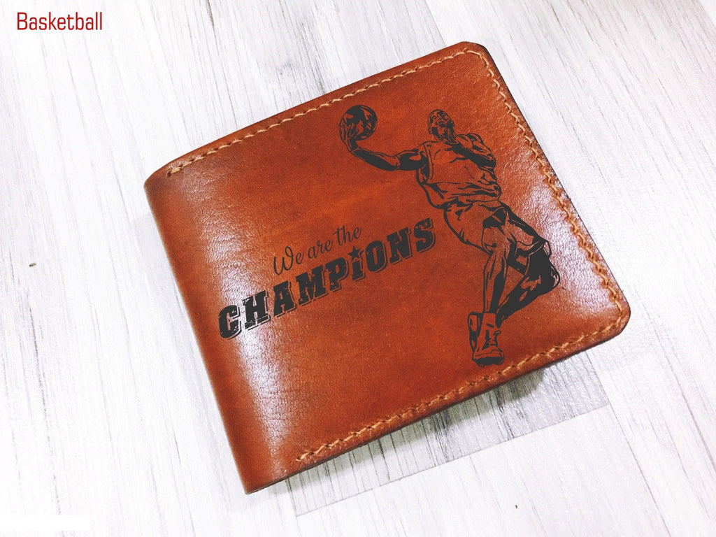 Personalized Leather Surfing Wallet, Sport Gift for Men