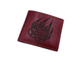 Custom Leather Men's Wallet: Celtic Bear Paw Art, Norse Runes