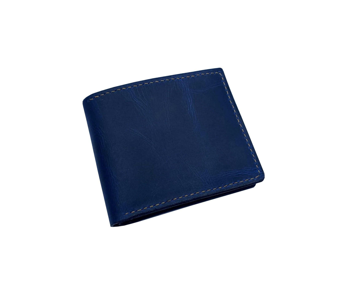 Personalized Leather Wallet, Distressed Midnight Blue, Engraved Gift