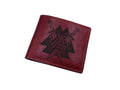 Valknut Celtic Engraved Leather Wallet, Scandinavian Gift