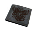 Customized genuine leather wallet, Animal sketching gift, Predator engraving gift ideas
