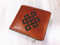 Handmade Leather Wallet, Eternal Knot, Engraved Men's Wallet