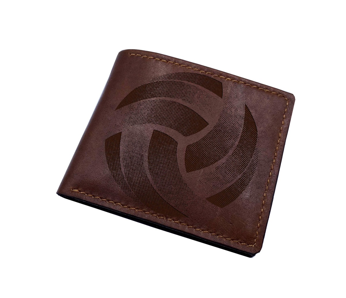 Handmade Leather Volleyball Bifold Wallet: Custom Engraved Gift