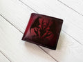 Handmade Leather Gargoyle Wallet: Engraved Bifold, Monster Style