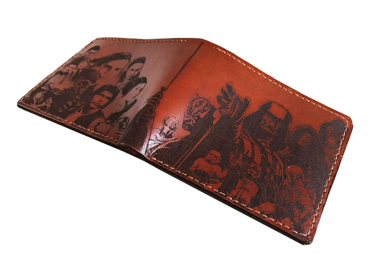 Personalized Star Wars Leather Wallet, Handmade Engraved Gift