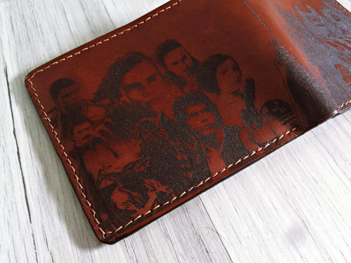 Personalized Star Wars Leather Wallet, Handmade Engraved Gift