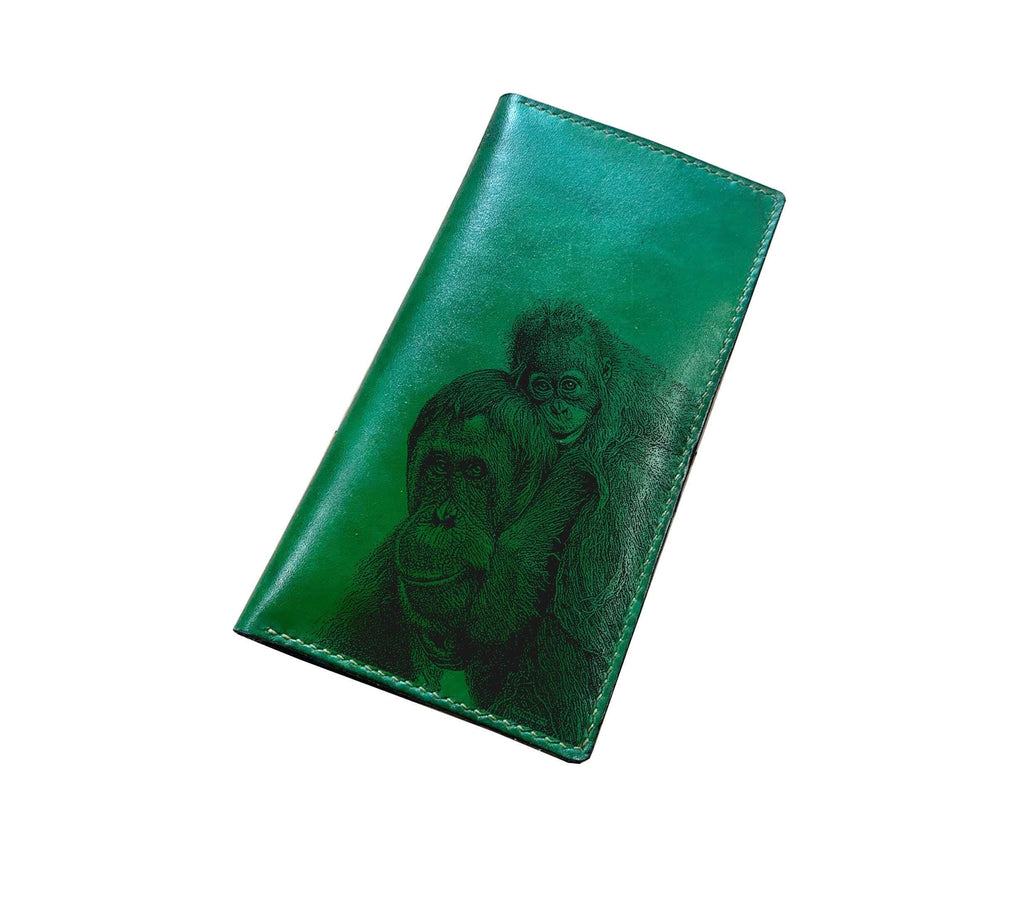 Personalized Leather Wallet: Hippopotamus Art, Animal Lover Gift