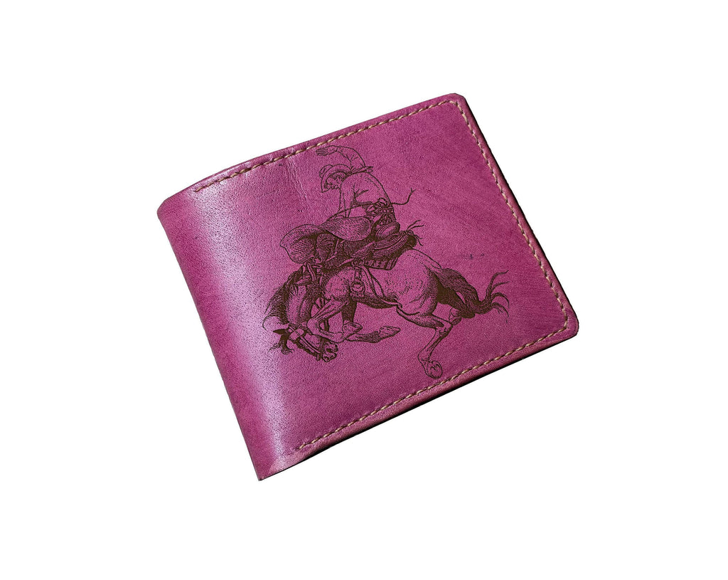 Handmade Leather Cowboy Wallet, Wild West Style, Personalized Gift