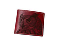Handmade Leather Owl Wallet: Engraved Animal Art Gift