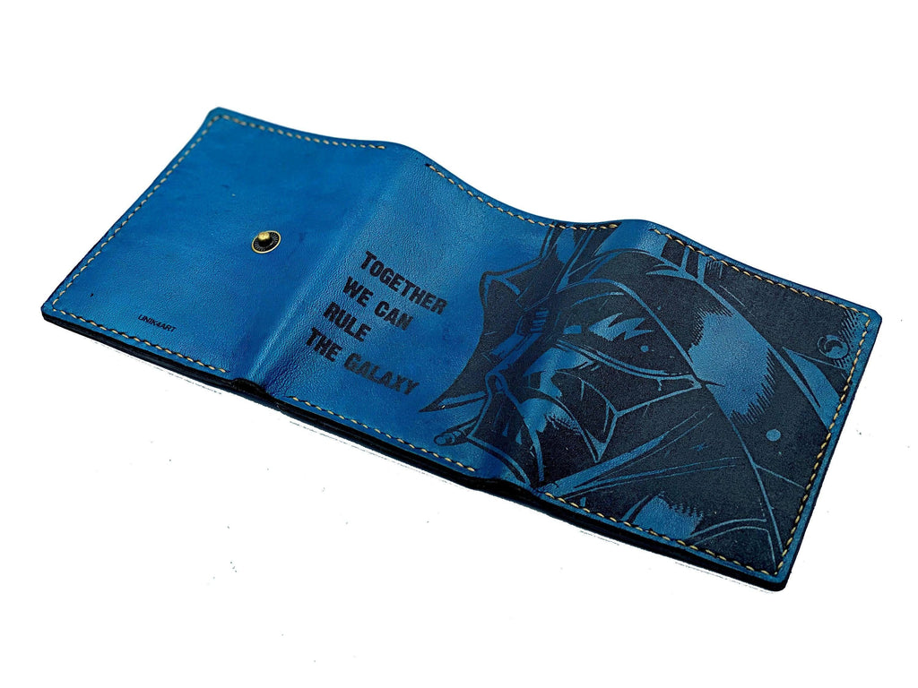 Personalized Darth Vader Leather Wallet: Handmade Star Wars Gift