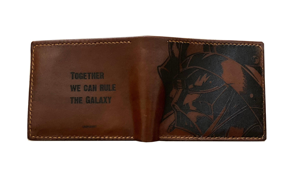 Personalized Darth Vader Leather Wallet: Handmade Star Wars Gift
