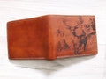 Personalized Leather Wallet, Handmade Deer Design, Gift for Men