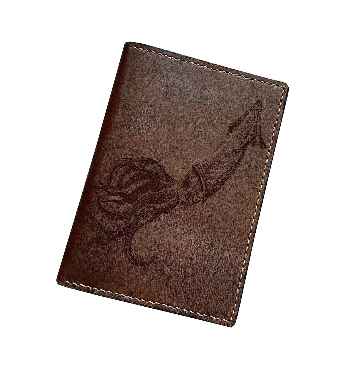 Squid handmade wallet, custom genuine leather wallet, Ocean animal gift ideas