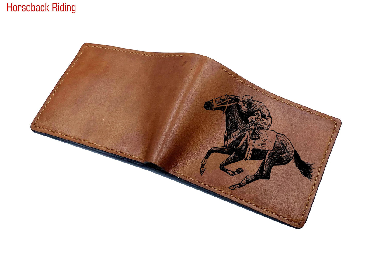 Custom Engraved Leather Wallet, American Football Player Gift