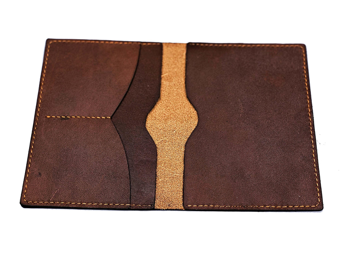 Personalized Compass Leather Passport Wallet: Handmade Travel Cover