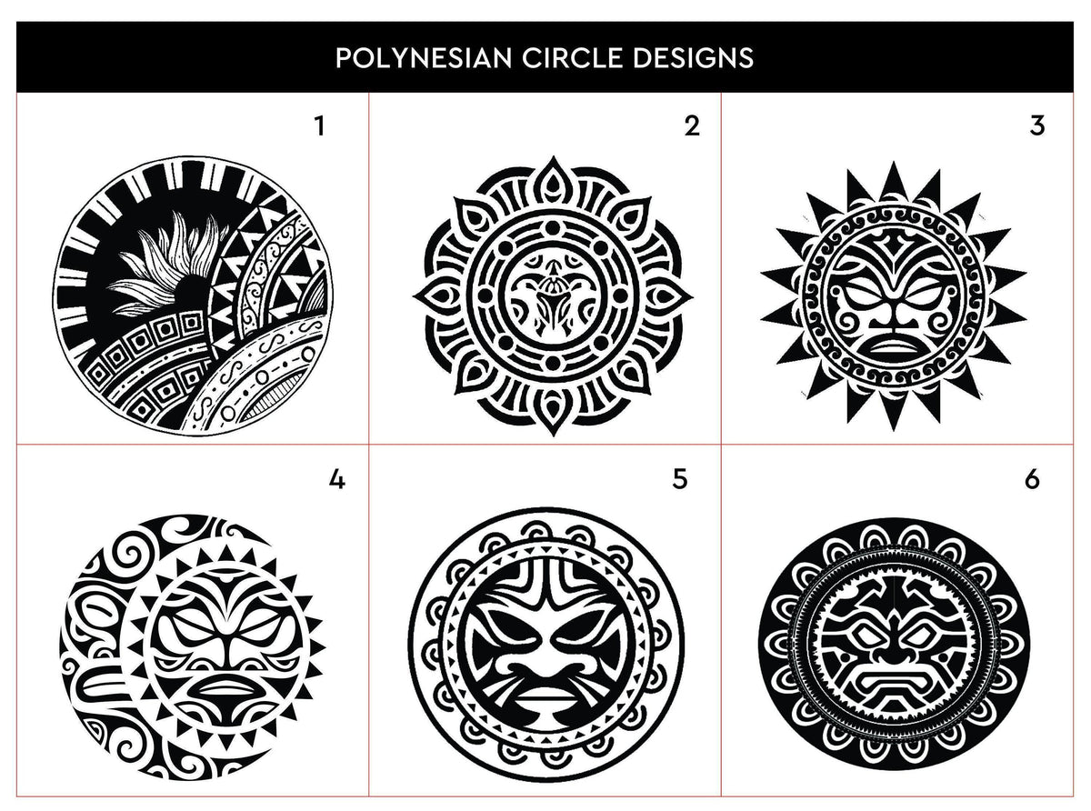 Polynesian Tattoo Leather Wallet: Tribal Circle Design, Handmade