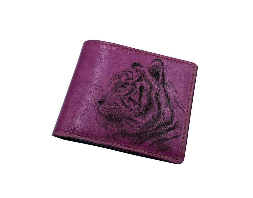 Customized Bee Leather Wallet, Vegetable-Tanned Cowhide, Personalized Gift for Men