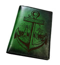 Custom Engraved Anchor Leather Passport Wallet, Travel Accessories