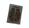 Handmade genuine leather wallet, raven celtic custom engrave wallet, Viking style present