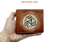 Custom Celtic Leather Wallet, Viking Runes, Norse Mythology, Men's Gift