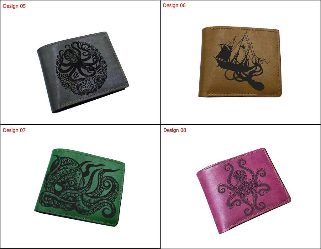 Custom Kraken Leather Wallet - Handmade Veg-Tan Cowhide
