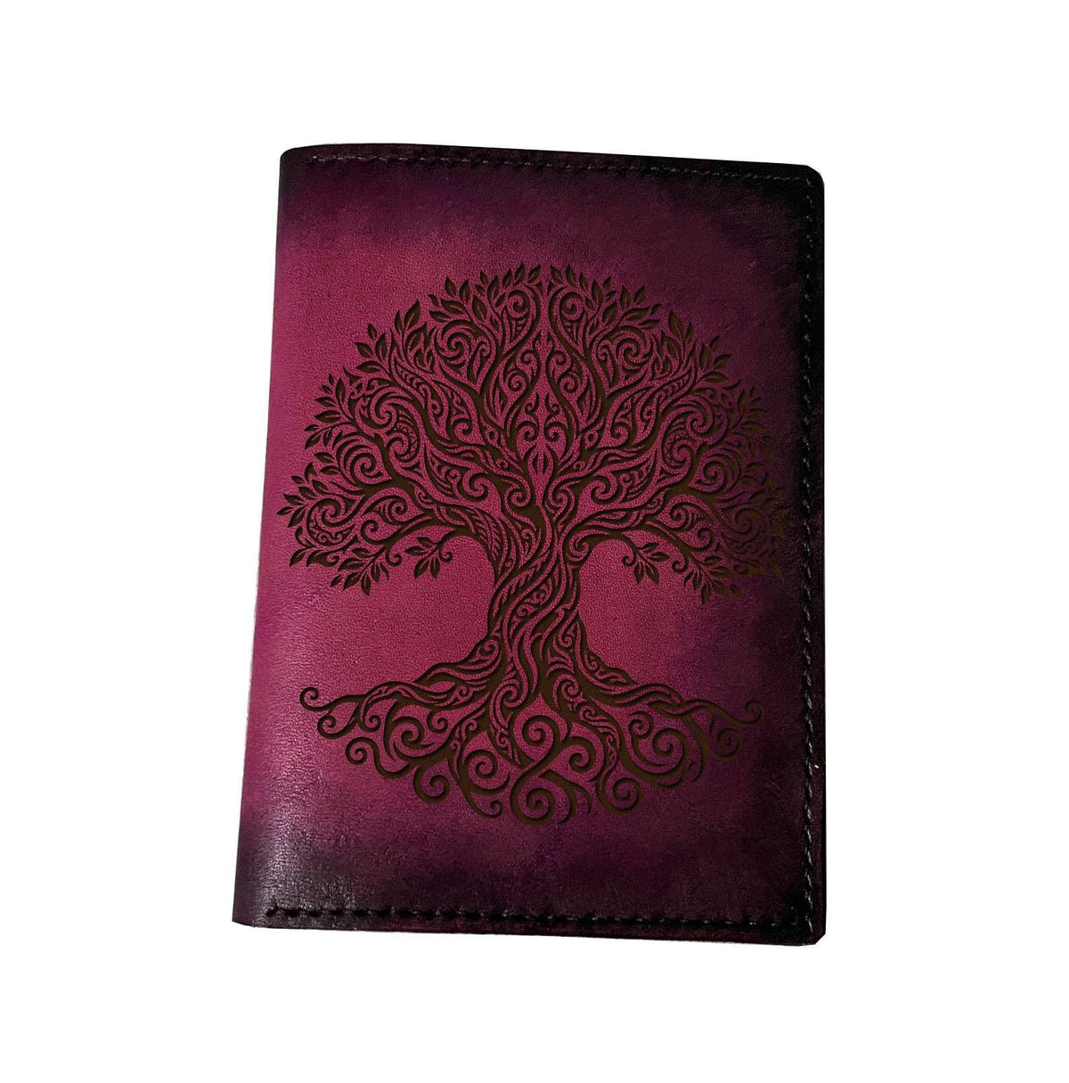 Tree of life genuine leather wallet, Yggdrasil viking tribal wallet, personalized gift name engraving