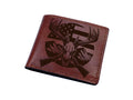 Handmade Leather Deer Hunting Wallet, Engraved Skull Gift