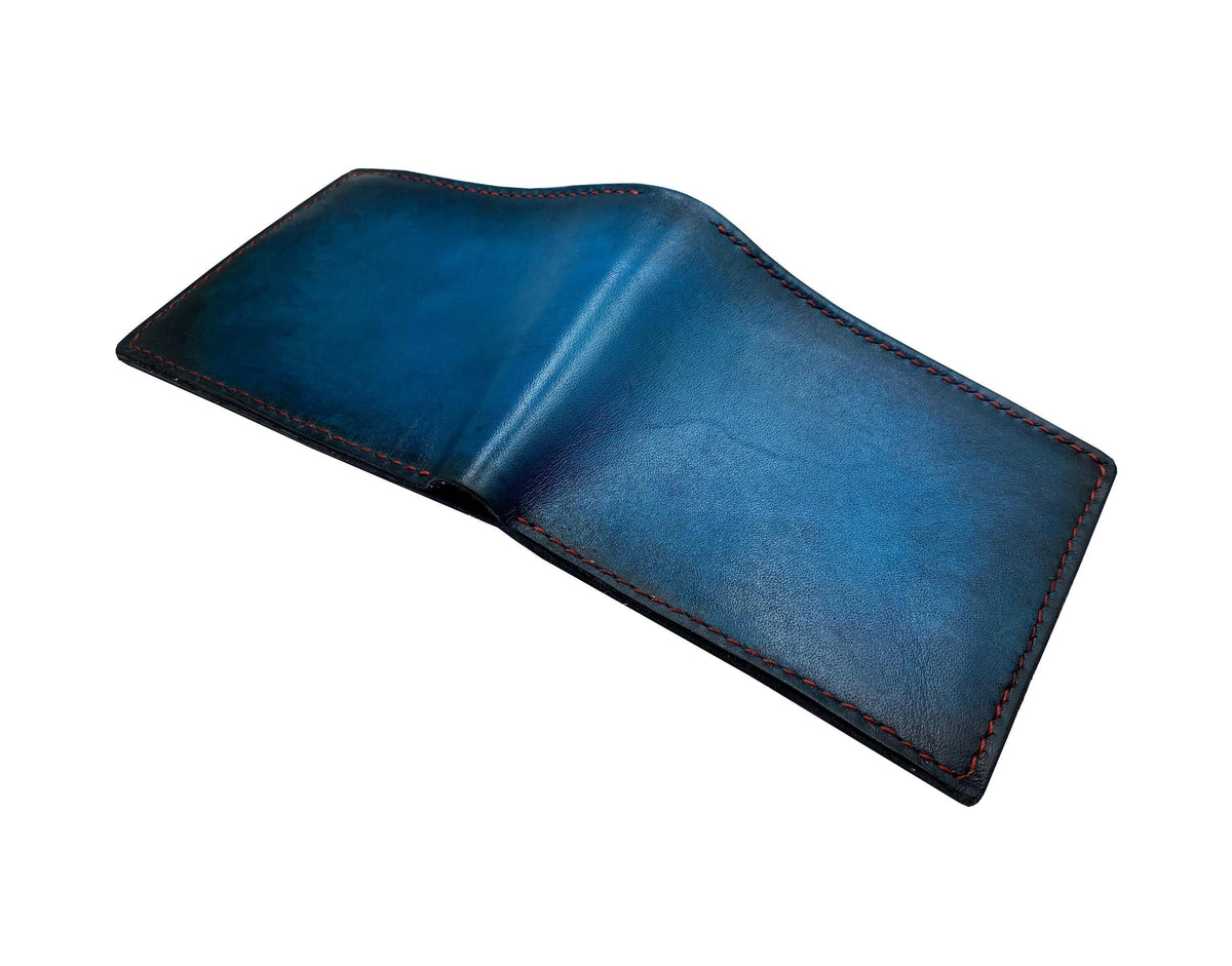 Custom Leather Bifold Wallet, Handmade Cowhide, Anniversary Gift