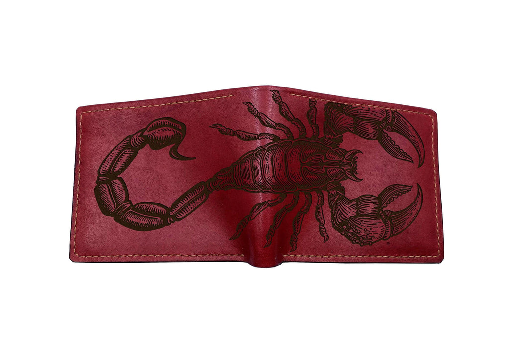 Handmade Leather Scorpion Wallet: Insect Art Gift