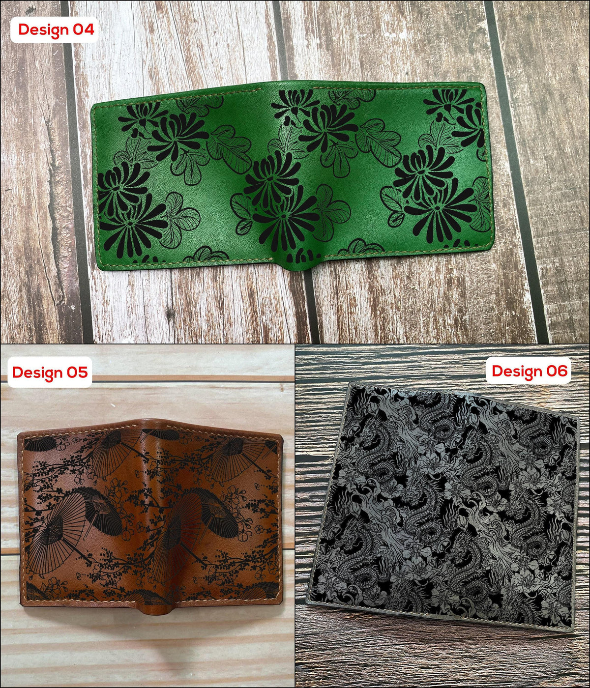 Personalized Leather Koi Fish Wallet: Handmade Japanese Art