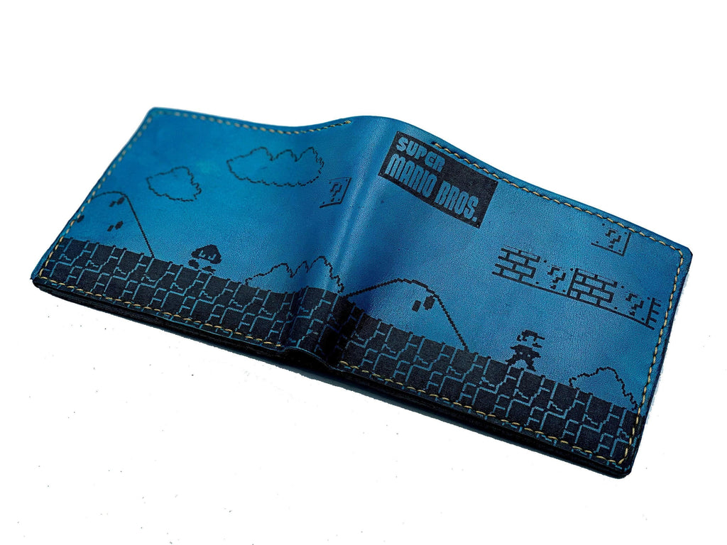 Super Mario Bros Leather Wallet, Personalized Gift for Him