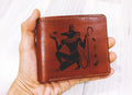 Personalized Leather Wallet: Anubis Engraved, Egyptian God Gift