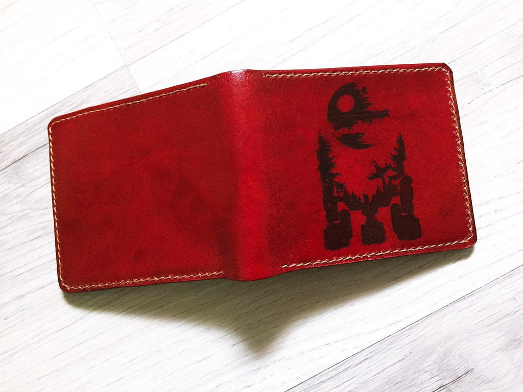 Personalized R2D2 Leather Wallet, Star Wars Gift for Men