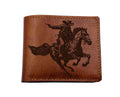 Engraved Cowboy Leather Bifold Wallet, Wild West Gift