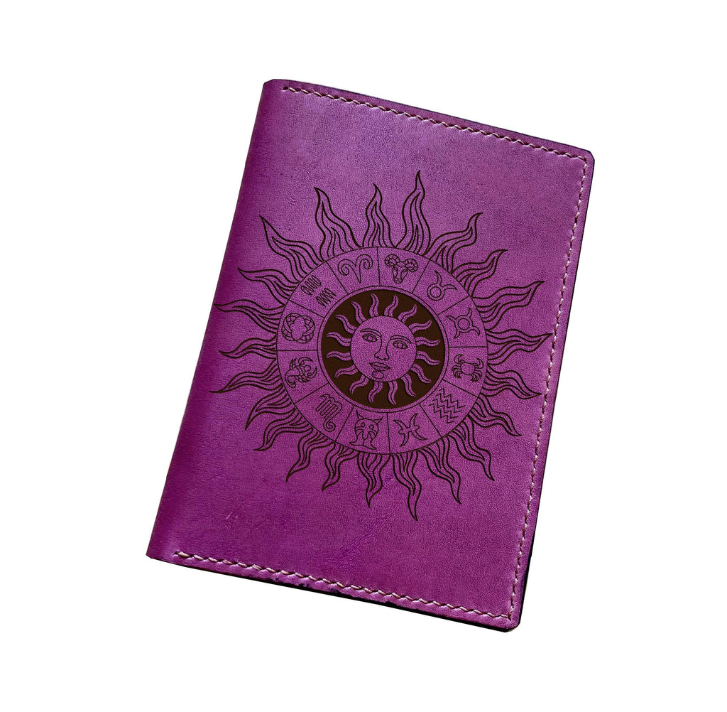 Horoscope sign genuine leather wallet, Zodiac custom men gifts, personalized Astrology sign present