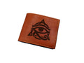 Handmade Leather Wallet: Ancient Egypt Eye of Horus Engraved