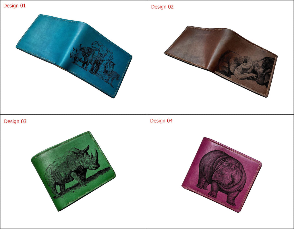 Personalized Leather Long Wallet: Ape Gorilla Art, Africa Animal Pattern