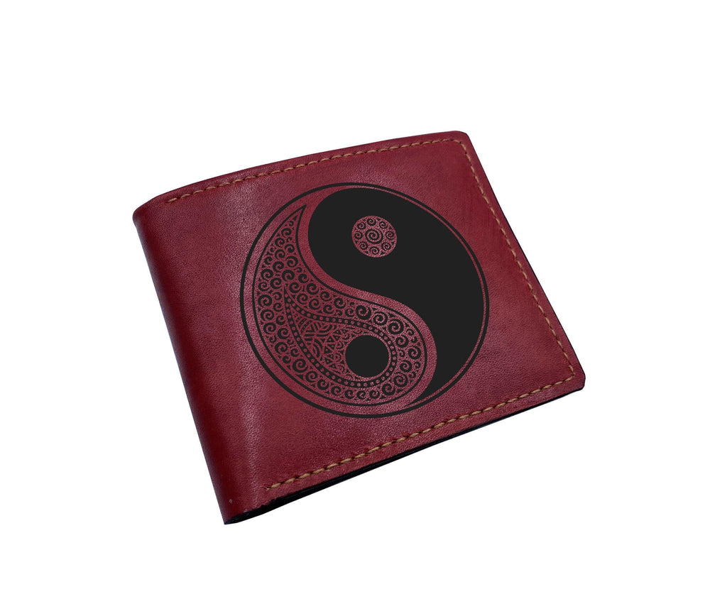 Yin Yang Leather Wallet: Handmade Eastern Style Gift