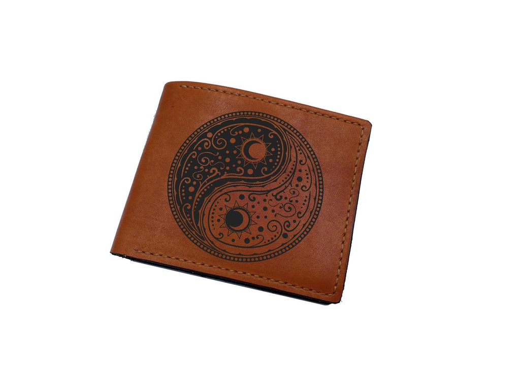 Yin Yang Leather Wallet: Handmade Eastern Style Gift